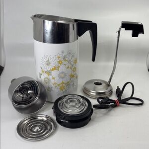 Corning Ware Floral Bouquet Electric 10 cup Percolator